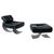 Black Leather Model Alta Lounge Chair and Ottoman attributed to Oscar Niemeyer, 1970, Set of 2 For Sale - Image 12 of 12
