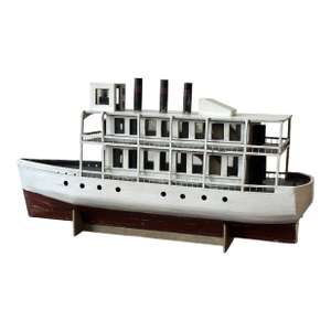 Vintage Folk Art Handcrafted Steamboat Model, Circa 1940s
