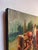 American Farmalls Field by Ken Valastro | Oil Painting of red tractors in a field with a farmer For Sale - Image 3 of 4