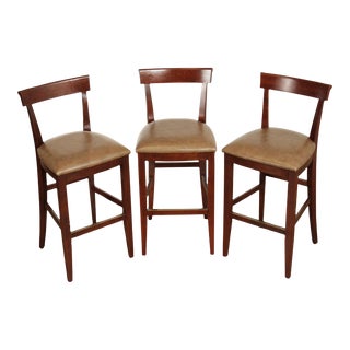 Stickley Cherry Fleming Bar Stools - Set of 3 For Sale