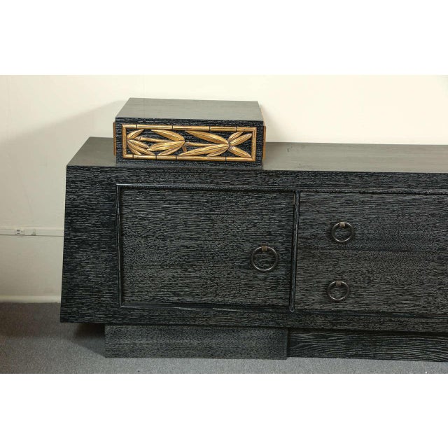 1950s 1950s James Mont Black Cerused Oak Credenza For Sale - Image 5 of 11