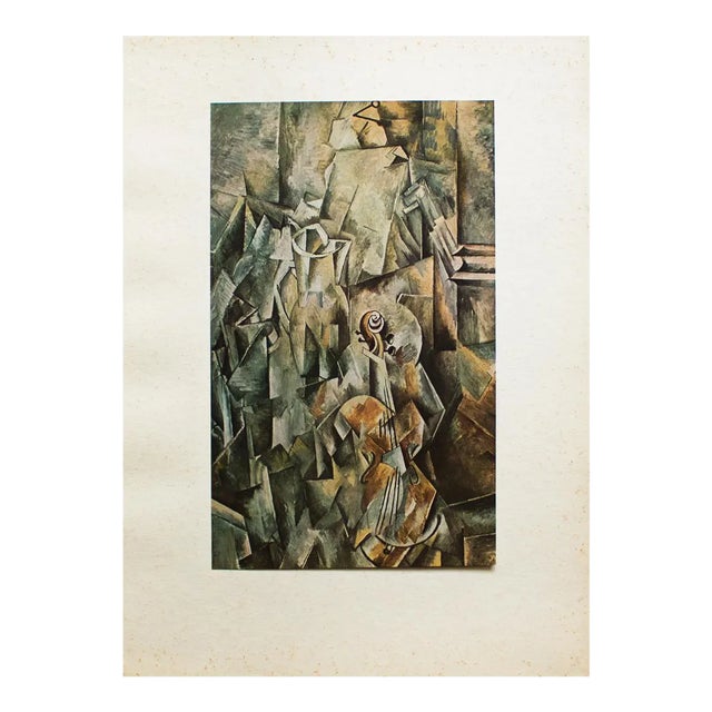 1940s After Georges Braque "The Violin" First Edition Period Swiss Offset Lithograph For Sale