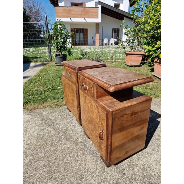 Art Deco Burl Bedside Tables, 1920s, Set of 2 For Sale - Image 11 of 15