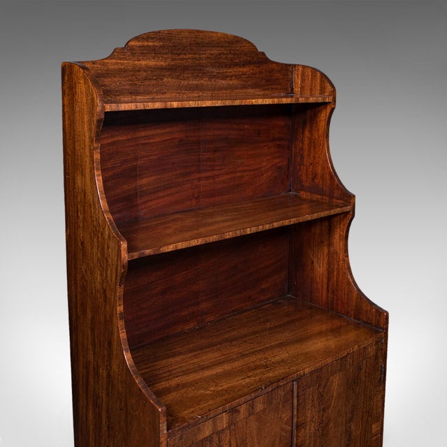 Wood Antique Waterfall Bookcase, English, Petite Chiffonier, Cupboard, Georgian, 1800 For Sale - Image 7 of 10