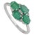 1.9ct Emerald and Diamond Cluster Ring for Women in 925 Silver, Size 6.5 For Sale - Image 9 of 14