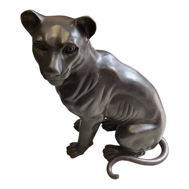 1970s Cast Bronze Panther For Sale
