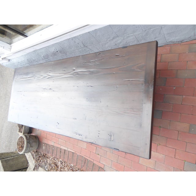 Vintage Rustic Modern Dining Table For Sale - Image 4 of 5