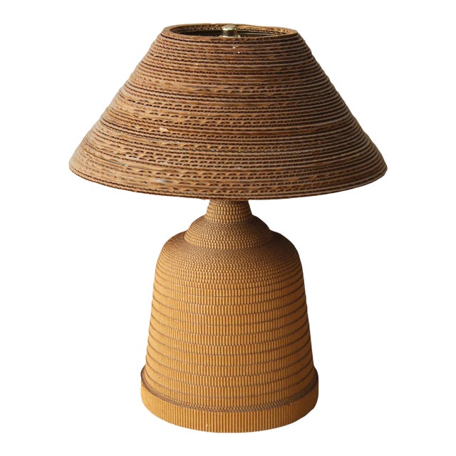 Mid-Century Cardboard Table Lamp, Gregory Van Pelt Frank Gehry Art Style 1960s For Sale