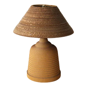 Mid-Century Cardboard Table Lamp, Gregory Van Pelt Frank Gehry Art Style 1960s