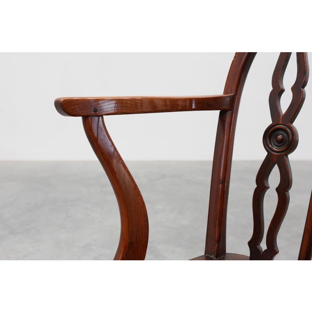 19th Century English Windsor Armchair with Oak Seat and Spindle Back, 1800s For Sale - Image 5 of 13