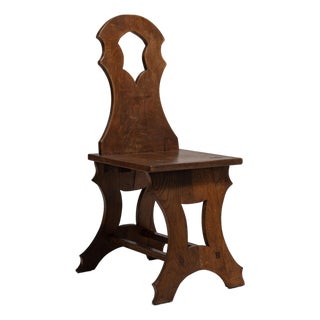 Early 20th Century France Rich Walnut Brown Carved Walnut Side Chair For Sale