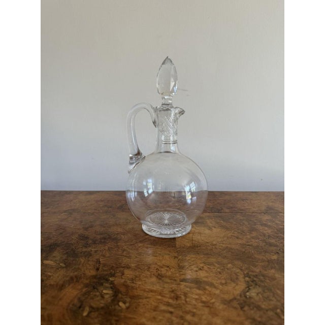 1900 - 1909 Antique Edwardian Glass Ewer, 1900s For Sale - Image 5 of 5