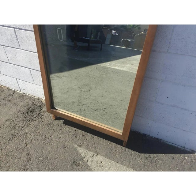 Brown Mid Century Modern Walnut Wall Mirror - Vintage Boho Entryway Decor For Sale - Image 8 of 10