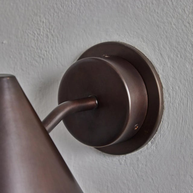 Hans-Agne Jakobsson 'Mini-Tratten' Dark Brown Patinated Outdoor Sconces - a Pair For Sale In Los Angeles - Image 6 of 11