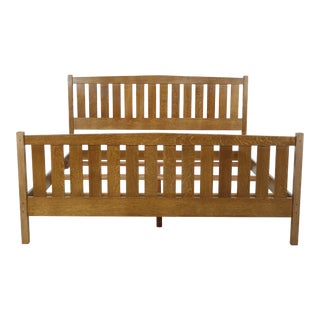 Stickley King Size Mission Oak Bed For Sale