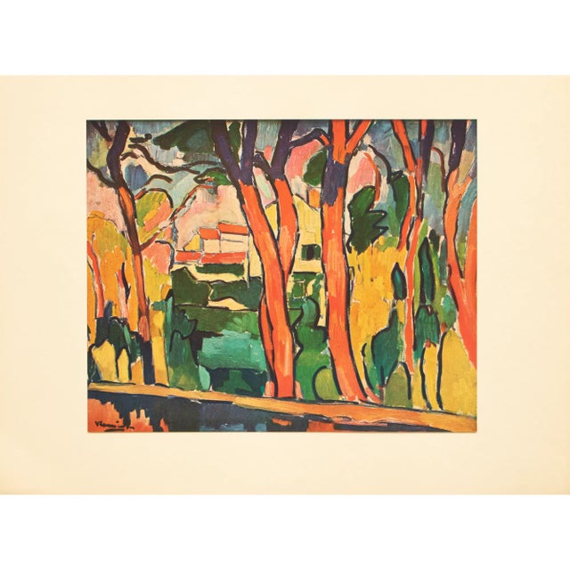 1947 After Maurice De Vlaminck "The Red Trees", First Edition Period Swiss Offset Lithograph For Sale
