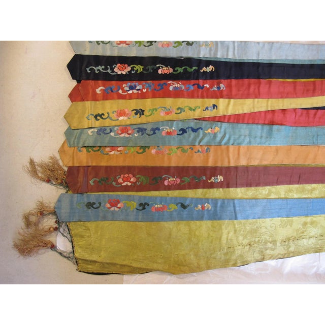 A heavily embroidered silk wedding ceremony skirt. Made in China late 1800s. Beautiful as wall hanging