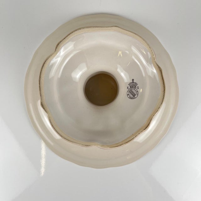 KG Lunéville compote dish, "Réverbère" pattern, rose motif Dimensions: Diameter: 26 cm Height: 12 cm Good overall...