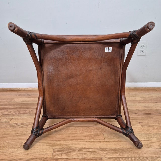 2010s British Colonial Style Rattan & Wicker Square Tiered Side Table For Sale - Image 9 of 12