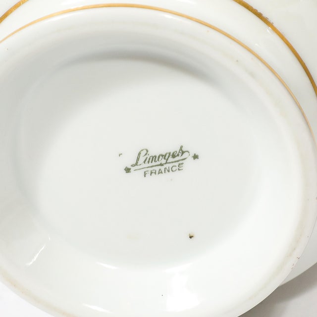 Mid-Century Modernist Porcelain Cachepot With Gilt Detailing by Limoges For Sale - Image 11 of 11