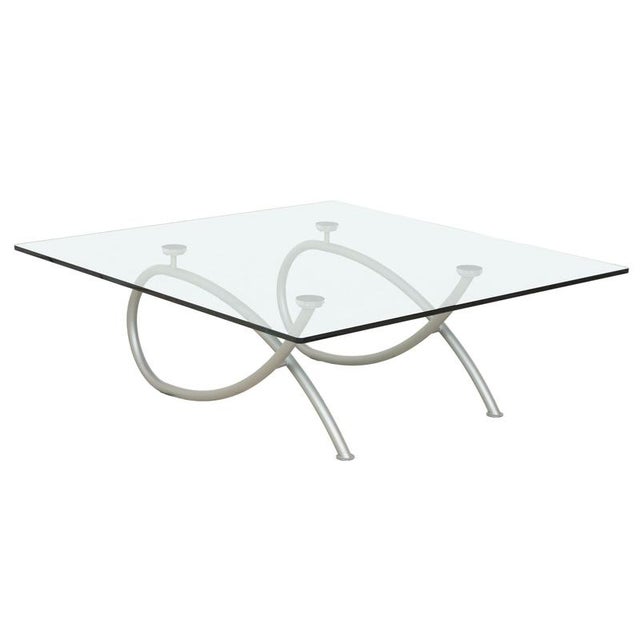 Glass and Silver Metal Coffee Table from Rolf Benz For Sale - Image 10 of 10