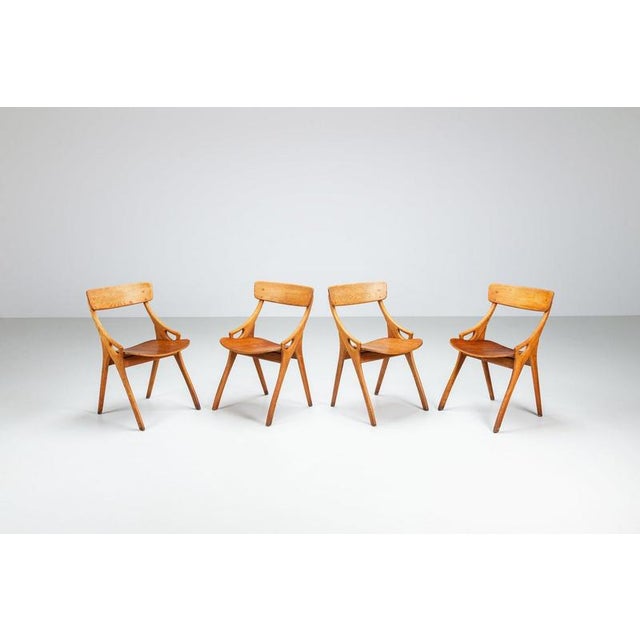 Dining Chairs in Teak by Arne Hovmand Olsen for Mogens Kold, Denmark, 1959, Set of 4 For Sale - Image 6 of 17