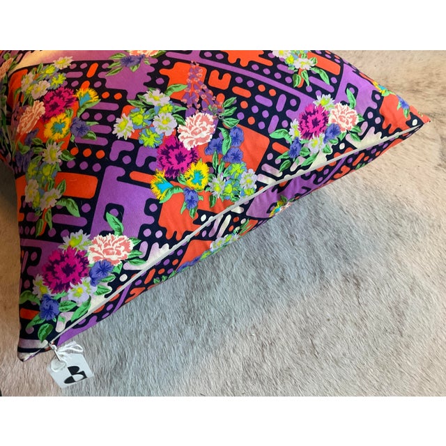Purple Colorful Print Pillow With Insert For Sale - Image 8 of 8