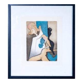 "En Chair Et en Or" (In Flesh and Gold) - A Striking Aquatint Etching by Dorothea Tanning (1973) For Sale