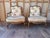 Late 20th Century Pair of Louis XV Floral Motif Upholstered Rush Seat Lounge ArmChairs With Ottoman For Sale - Image 10 of 16