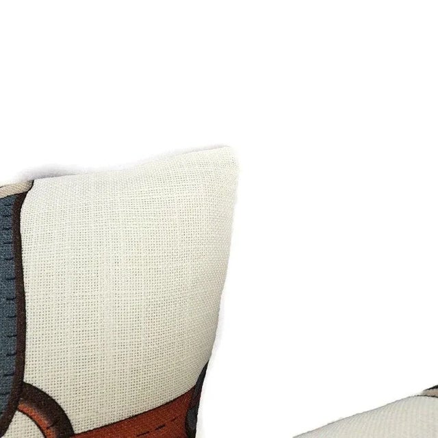 Art Deco Gaston Y Daniela Linares in Azul and Teja Pillow Cover For Sale - Image 3 of 7