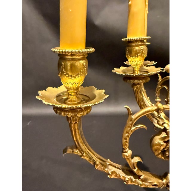 Metal 19th-Century Louis XVI Gilt Bronze Twelve-Light Chandelier For Sale - Image 7 of 9