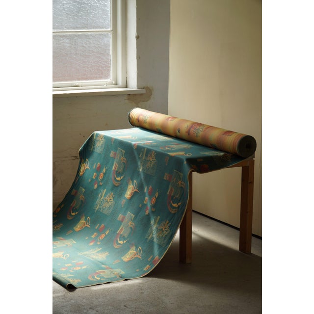 Wonderful vintage gobelin fabric with Art Nouveau ornaments in a mix of cotton & viscose. Beautiful color combination:...