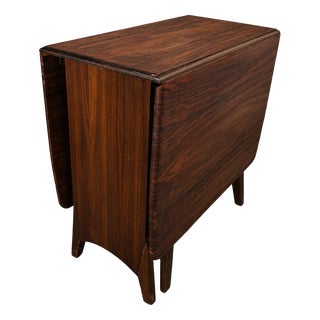 Art Deco Walnut Drop Leaf Dining Table, 1950s For Sale
