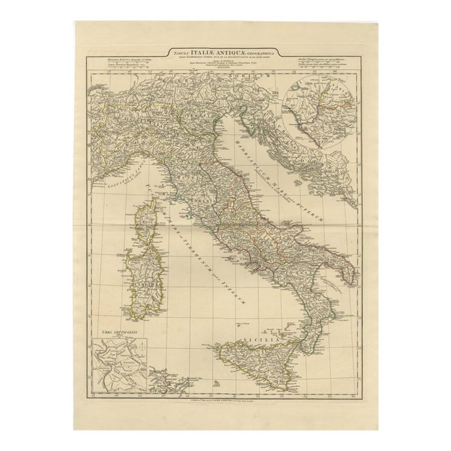 Antique Map of Ancient Italy, 1818 For Sale