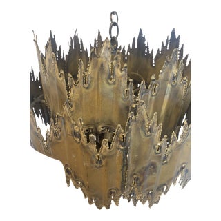 Tom Greene for Feldman Brutalist Torch Cut Chandelier For Sale