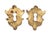 Traditional style brass keyhole covers with a symmetrical flourish shape. The original mounting screws are not available....