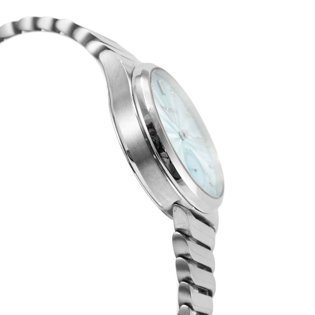 Tiffany and Co. Tiffany & Co. Metro 3-Hand Ice Blue 34mm Diamond Dial Steel Automatic Watch For Sale - Image 4 of 9