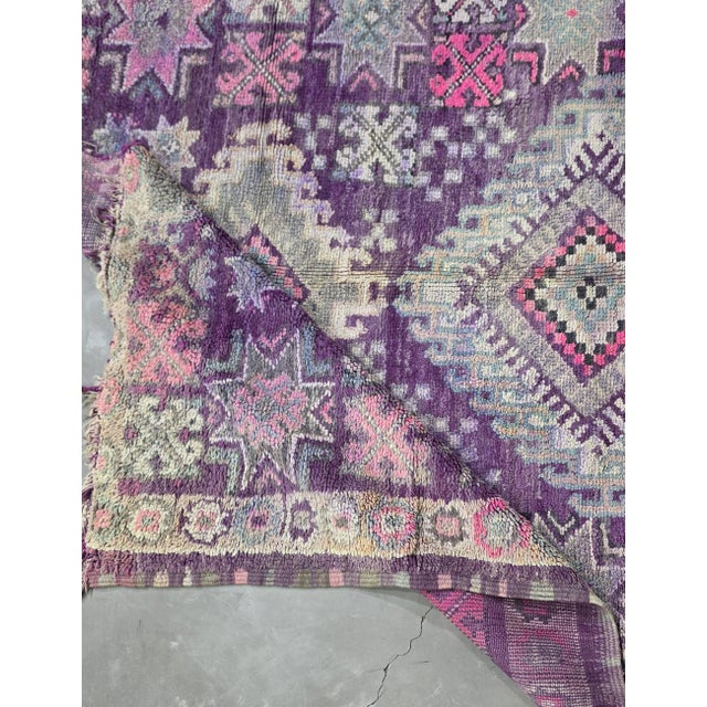 Lavender 1980s Lavender Moroccan Wool Rug - For Sale - Image 8 of 8