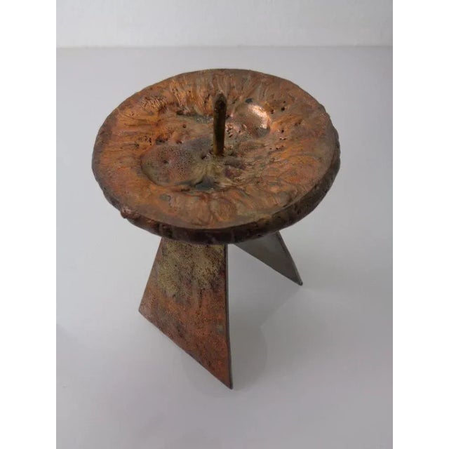 1960s Germn Brutalist Copper and Brass Candleholder, 1960s For Sale - Image 5 of 18