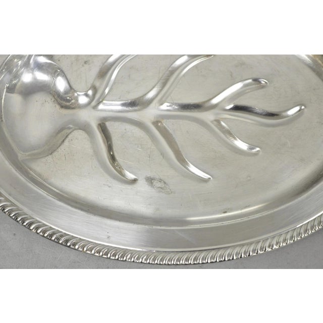 Silver Vintage Fb Rogers Silver Plated Oval Meat Cutlery Serving Platter Tray For Sale - Image 8 of 12