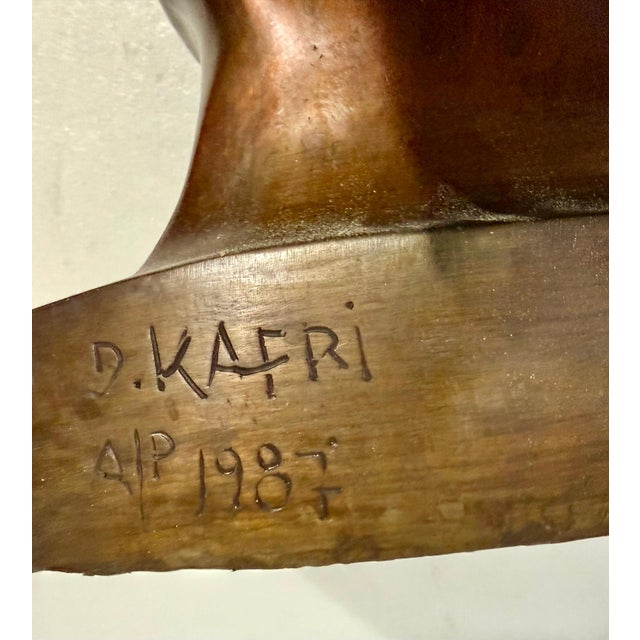 Dani Daniel Kafri, Large Dani Kafri Israeli Modernist Judaica Birkat Kohanim Bronze Sculpture For Sale - Image 11 of 11
