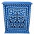 Hand Painted Mediterranean Medicine Cabinet / Wall Shelf / Royal Blue and White Zouak For Sale