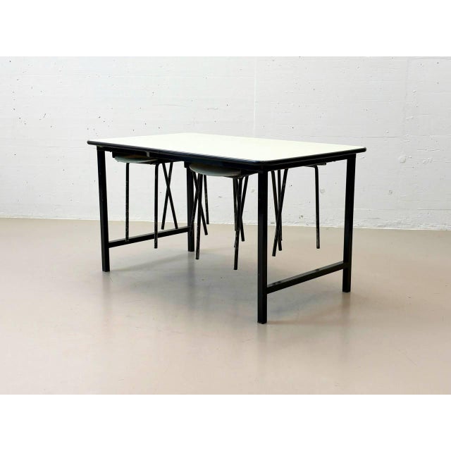 Vintage Kelko Table Set with Lacquered Stools, 1960s, Set of 5 For Sale - Image 6 of 16