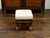 A French walnut X-form curule stool from the 19th century, with Corinthian capitals and new upholstery. Created in France...