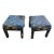 Pair of Vintage Parsons Ottomans in Chinoiserie Bird & Botanical Print For Sale