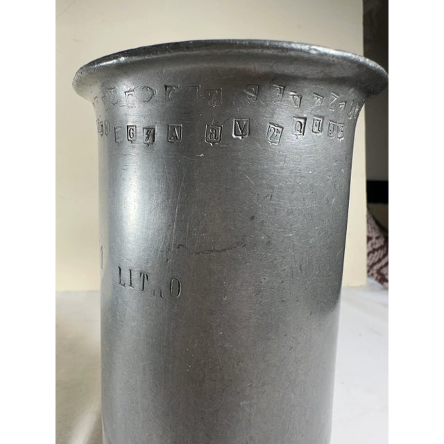 Two Antique French Heavy Pewter Measuring Tankards For Sale - Image 11 of 17