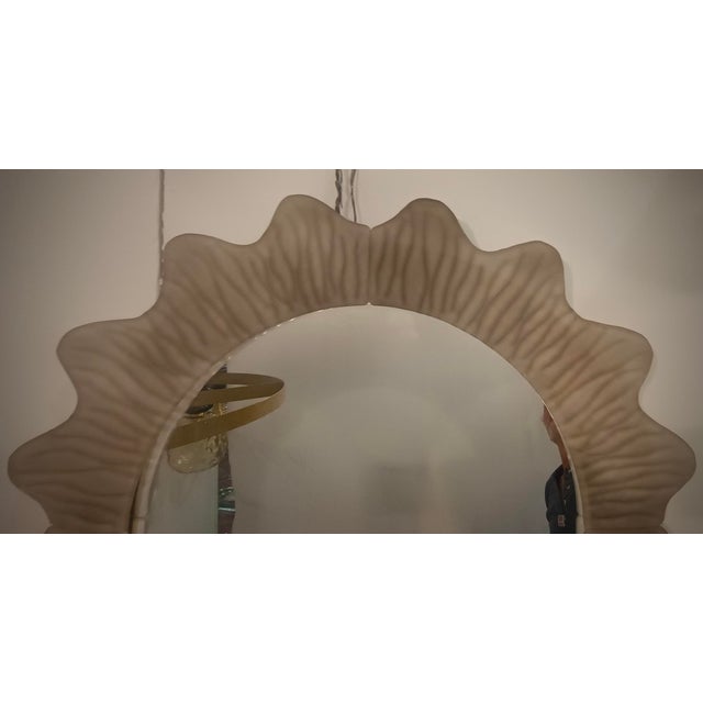 Mid-Century Modern Italian Murano Fume Art Glass and Brass Console / Wall Mirror, 2000 For Sale - Image 3 of 8