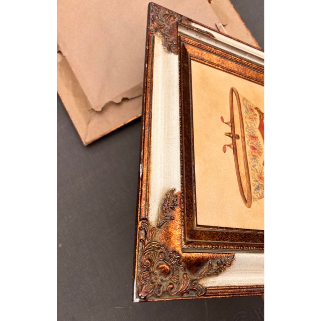 Pair of Vintage Consuelo Gamboa Bath Display Framed Canvas Prints in Ornate Antiqued Gold Frames| French Country Bathroom Wall Art For Sale - Image 10 of 12