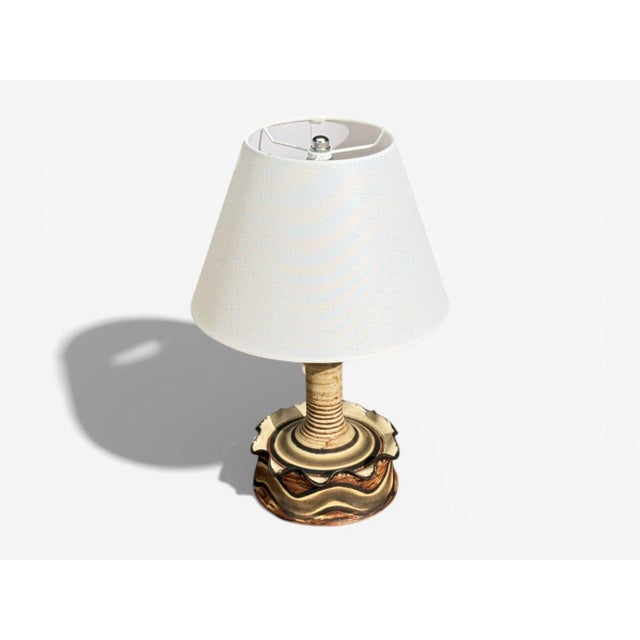 Ceramic Jette Hellerøe, Table Lamp, Beige Ceramic, Denmark, 1970s For Sale - Image 7 of 9