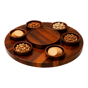 Brazilian Modern Lazy Susan & Bowls in Rosewood, Tropic Art, Brazil, 1970s